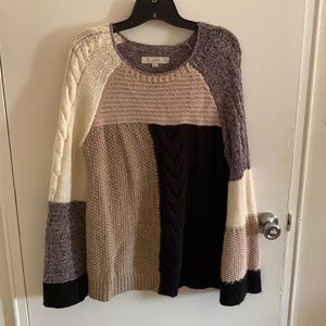 LOFT crew neck bell sleeve knit sweater size Medium